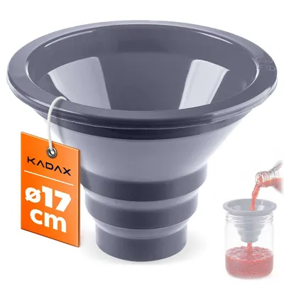 Obrázok produktu pre KADAX Nádoba na džem Ø 17 cm s veľkým otvorom, pomôcka na plnenie pohárov, plastová nádoba na konzervovanie, nádoba na plnenie džemu (sivá)