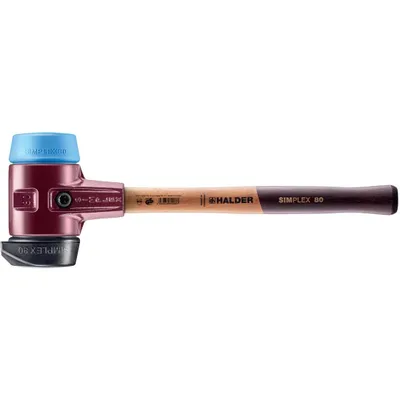 Immagine prodotto di Mazza SIMPLEX soft-face, composizione in gomma, con base / TPE-soft; con alloggiamento in ghisa malleabile e impugnatura in legno di alta qualità | D=80 mm | 3012.280