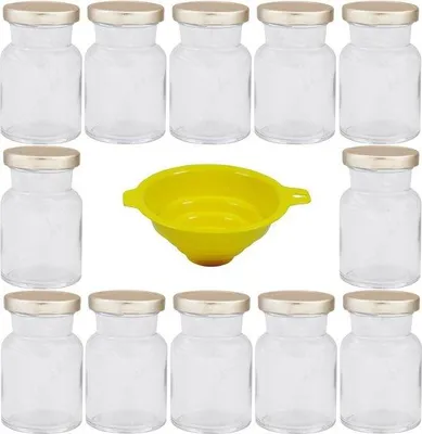 Image de Petits pots en verre avec couvercle argenté - 150 ml - pots ronds à couvercle à visser