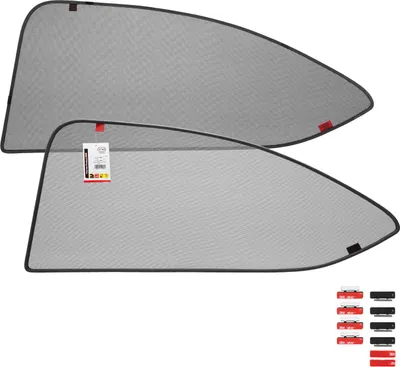 Produktbild von HEYNER® Sonnenschutz Magnethalterung Skoda Octavia (NX8) ab 2019 – 2er Set für hintere Türen, passgenau, grau, gummierter Rahmen