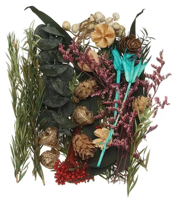 Getrocknete Blumen & Tannenzapfen, 16,5 x 11,5 x 3 cm, Bastelset