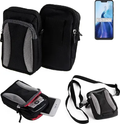Produktbild von K-S-Trade Holster Schutz Hülle kompatibel mit Cubot C20 Handy Hülle Gürteltasche Umhängetasche mit Zusatzfach schwarz