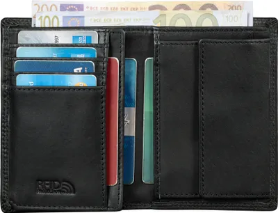 Produktbild von Benthill Herren Ledergeldbörse - Geldbeutel mit RFID-Schutz - Slim Portemonnaie für Herren - Echtem Vintage Leder