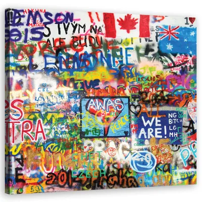 Produktbild von Leinwandbild abstraktionen - farbenfroh 30x30 cm Feeby farbe wandbild bereit zum aufhängen
