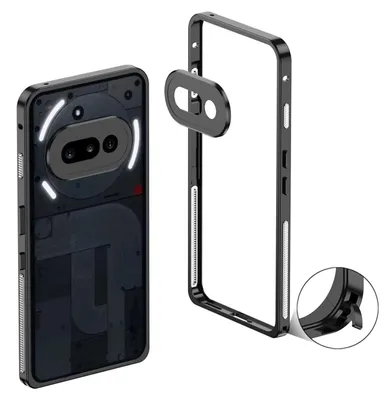 Produktbild von Für Nothing Phone 3a Metallrahmen Wärmeableitung Kamera Schutz Hülle Schwarz