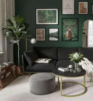 Produktbild von Runder Tisch CIRI mit Hocker Gold Matt