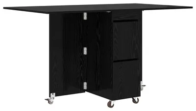 Produktbild von vidaXL Esstisch 2 pcs 140 x 80 x 77 cm Holzwerkstoff Schwarze Eiche
