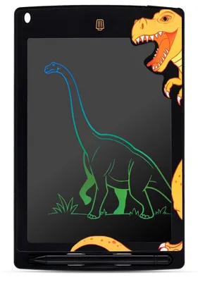 Productafbeelding van LCD-tekenbord voor kinderen, magisch bord van 8,5 inch met pen, éénkleurig, schrijf- en notitiebord, meerkleurige dinosaurus, zwart, Sun Baby