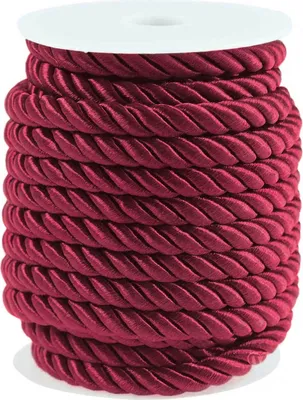 Produktbild von 10m Atlaskordel Atlasschnur ca. 8-10 mm glänzend gedreht, Seil Kordel Schnur, Farbwahl , Farbe:dunkelrot