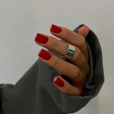 Produktbild von Press on Nails Kurz mit Kleber, Sheer Hellrot, Eckig, Künstliche Nägel Set, 24 Stück