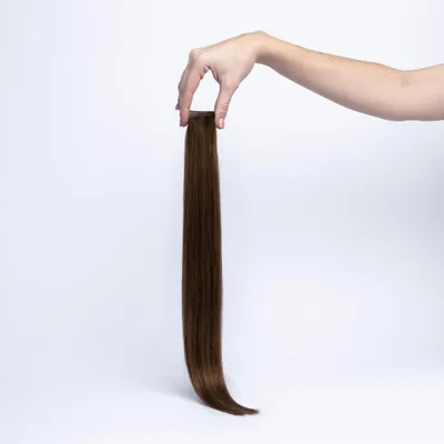 Image de Extensions adhésives chaarmant Classic Cheveux naturels 55 cm 50 g – Extension de cheveux n° 4 Chocolat