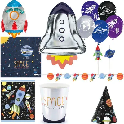 Produktbild von Weltraum Geburtstagsdeko Partyset Kindergeburtstag Party Deko