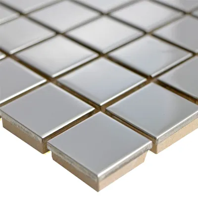 Produktbild von Edelstahl Metall Mosaikfliesen Concept Silber Glänzend Q23