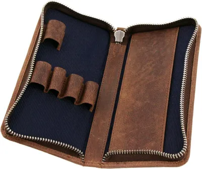 Produktbild von Schul-Etui für 3 Stifte mit Reißverschluss, braun, 17,5 x 8 x 2,5 cm
