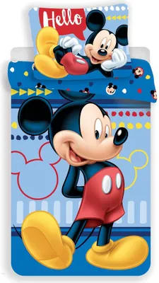Produktbild von Jerry Fabrics Mickey & Friends Character Kinder Bettwäsche mit Reißverschluss Bettbezug 140 x 200 cm und Kissenbezug 70 x 90 cm, Baumwolle, Multicolored, 200 x 140 x 0.5 cm