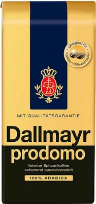Obrázek produktu pro Dallmayr Prodomo 500g, 500 g, Americano (slabšíˌ větší objem), Espresso, Středně pražená, 1 kusů, Taška
