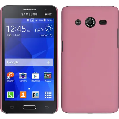 Produktbild von PhoneNatic Case kompatibel mit Samsung Galaxy Core 2 - Hülle rosa gummiert Hard-case + 2 Schutzfolien