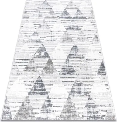 Produktbild von Teppich POLI 9051A Geometrisch, Dreiecke weiß / grau Grau 80x150 cm