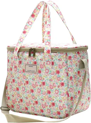 Immagine prodotto di Borsa termica da 11 litri, con motivo floreale, impermeabile, ideale per l'uso in ambito lavorativo