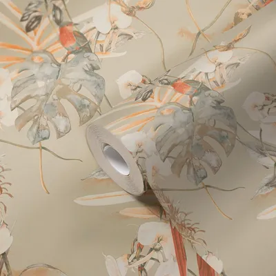 Produktbild von A.S. Creation | Botanical Tapete | Vliestapete | Kollektion PintWalls | 387252 | Orange | 10.05 x 0.53 m | Tiere | Wohnzimmer | Flur | Büro | Küche | Wohnräume