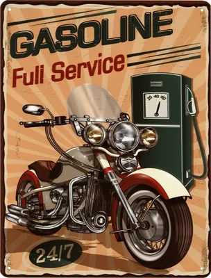 Image de Moritz Retro Deko Plaque en tôle Gasoline Full Service Idée de cadeau en métal Design vintage pourReproductioner