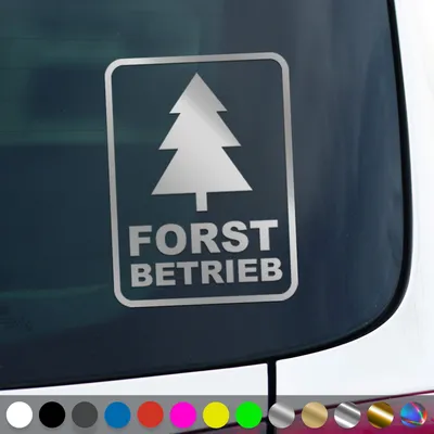 Produktbild von PantherPixel Forstbetrieb Aufkleber Forstwirt Forstarbeiten Sticker Auto Geschenkidee Farbe Silber