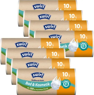 Produktbild von 8x Swirl Tragegriff Müllbeutel 10L ( 37 stk./Rolle )