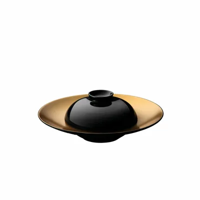 Image de Plat de présentation et bol, noir/doré - Porcelaine - BergHOFF|Gem Line