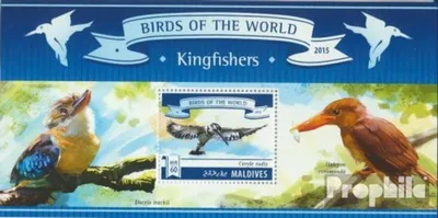 Produktbild von Briefmarken Malediven 2015 Mi Block 826 (kompl. Ausg.) postfrisch Eisvögel