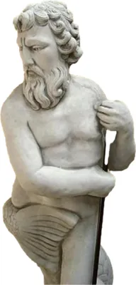 Produktbild von Schöner Wasserspeier Poseidon aus Steinguss Frostfest Witterungsbeständig ST-388