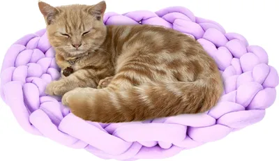 Immagine prodotto di Letto per gatti 40x40 cm in soffice lana intrecciata antistress rosa