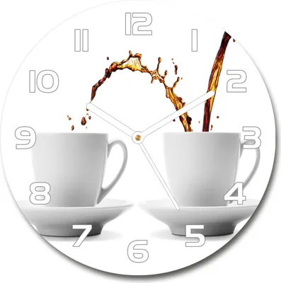 Produktbild von Wanduhr aus Glas 30fi Glasbild Glasuhr Gehärtetes Glas - weisse-zeiger - Leaking coffee