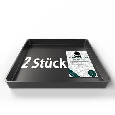 Produktbild von BigDean 2 Stück Allzweckwanne 60x60x7cm ideal als Grillrost Wanne, Kotwanne oder Mörtelwanne – hochwertige Kunststoff Wanne