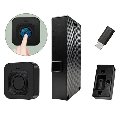 Produktbild von Fingerabdruck Schloss für Schrank & Schublade, elektronisches Möbelschloss, USB-C aufladbar, 360° Erkennung, bis 20 Fingerprints, für Zuhause & Büro