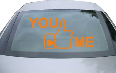 Produktbild von Indigos UG - Aufkleber Heckscheibe & Motorklappe DE6398 - orange - 600x285 mm - you like me - Auto Scheiben Fenster Heckklappe Tuning Racing JDM - Die cut