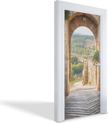 Produktbild von Selbstklebende Türfolien Kreativ Türtapeten Wandsticker - Aussichtsbogen aus Stein - 95 x 205 cm
