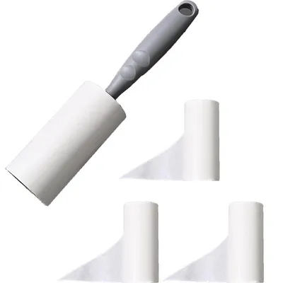 Produktbild von Heikoeco® Fusselrolle für Tierhaare, effektive Fusselentfernung, 3 Nachfüllrollen, ideal für Kleidung, Möbel & Autositze, Flusenroller, Grau