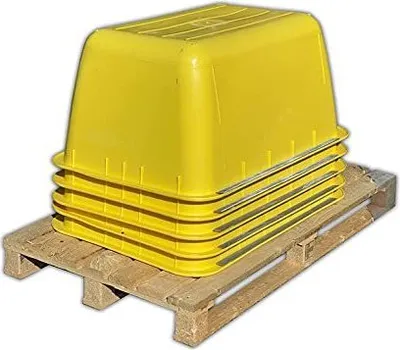 Produktbild von Mörtelkübel  gelb 200l Stahl-Schiene Mörtelwanne - Paletten Ware (mit Stahlschiene,5 Stück)