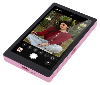 Produktbild von Magnetischer Handy-Vlog-Selfie-Bildschirm, 3,97 Zoll, kabellose Rückkamera, Selfie-Bildschirm mit Fernbedienung, 1500-mAh-Akku für Live-Streams, rosa