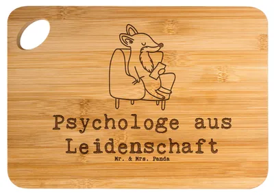 Produktbild von Mr. & Mrs. Panda Schneidebrett Psychologe Leidenschaft - Transparent - Geschenk, Küchenbrett, Frühstücksbrett, holzschneidebrett, Holzbrett, Therapeut, Studium