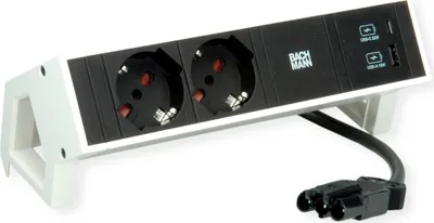 Immagine prodotto di BACHMANN DESK2 2xP40 1xUSB A/C 22W, 0,2m GST18 RAL9010 Italia