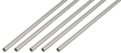 Zdjęcie produktu dla Alberts 5 x rura okrągła, aluminium, anodowane na srebrno, Ø6 x 1 mm, długość 2 m