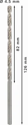 Immagine prodotto di Punta per metallo, HSS-G, DIN 340, diametro mm: 4,5, pezzi per confezione: 5
