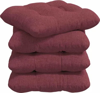 Immagine prodotto di vidaXL Cuscini per seduta, confezione da 4, tessuto bordeaux, 45 x 45 x 12 cm