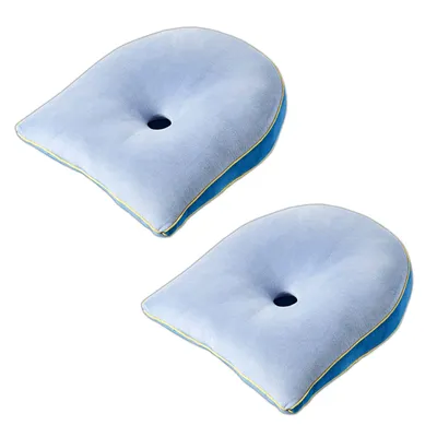 Produktbild von 2er Set Orthopädisches Sitzkissen Keilkissen | Sitzauflage Rücken Kissen Bürostuhl Autositze | Formkissen Blau
