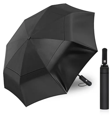 Image de Omgoods - Parapluie résistant aux intempéries, 157 cm - Parapluie pliant automatique pour hommes et femmes