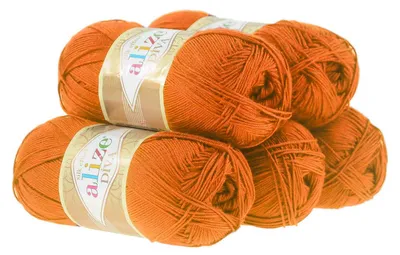5 x 100g Strickgarn ALIZE DIVA  hellorange