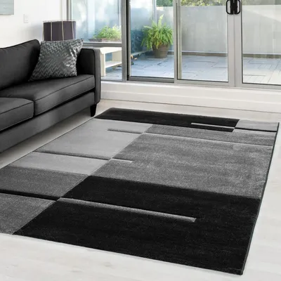 Produktbild von Moderner 3D-Teppich mit Konturausschnitt, Hawaii 1310 GRAU 80 x 300 cm