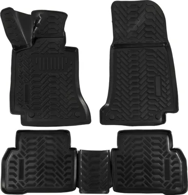 Produktbild von J&J AUTOMOTIVE | 3D Automatten Gummi Matten Gummifußmatten TPE Passend Für Mercedes C Class W205 2014-2021, Schwarz, Anti-Rutsch, Allwettermatten, Passgenaue, Hohes Rand