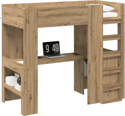 Immagine prodotto di vidaXL Letto a castello con scrivania Artisan in rovere 90 x 200 cm